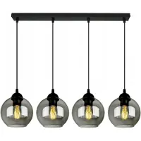 FKL DESIGN Home Deco Deckenlampe Pendellampe Kugel Schwarz Grau Weiß (N100-BZ4)