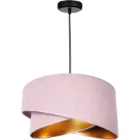 FKL DESIGN Home Deco Hängelampe Pendellampe Lampenschirm aus Velours Rosa Esszimmerlampe, Wohnzimmer, Küchenlampe aus Serie N131 (N131-R)