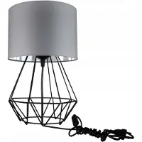 FKL DESIGN Home Deco Moderne Lampe Schreibtischlampe Tischlampe Tischleuchte Nachttischlampe Leuchte Grau-Silber aus Serie N230 (N230-N1-GS)