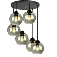 FKL DESIGN Home Deco Deckenlampe Pendellampe Hängelampe Kugel Schwarz Grau Weiß (N100-DH6R)