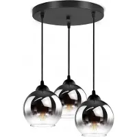 FKL DESIGN Home Deco Deckenlampe Pendellampe Kugel Schwarz Kupfer Transparent