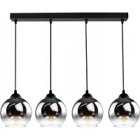 FKL DESIGN Home Deco Deckenlampe Pendellampe Kugel Schwarz Kupfer Transparent