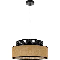 FKL DESIGN Home Deco Hängelampe Schwarz Braun Beleuchtung Hängeleuchte aus Serie BE110-H-SB2 (Schwarz, Braun)