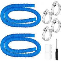OEM Schwimmbecken-Ente - 32mm, 2 Stück, 150cm, mit 4 Metallklemmen, für Filterpumpe, Teich