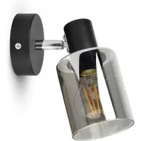 FKL DESIGN Home Deco Wandlampe Wandleuchte 1-flammig E27 Kugel Schwarz Lampe aus Serie N535 (W1)