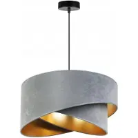 FKL DESIGN Home Deco Hängelampe Pendellampe Lampenschirm aus Kunststoff Grau Esszimmerlampe, Wohnzimmer, Küchenlampe aus Serie N2355 (N2355-G)