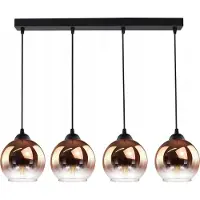 FKL DESIGN Home Deco Deckenlampe Pendellampe Kugel Schwarz Kupfer Transparent