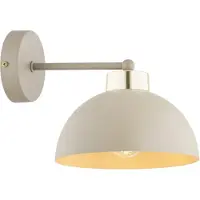 FKL DESIGN Home Deco Wandlampe Wandleuchte 1-flammig E27 Metall Lampeschirme Lampe aus Serie N550 (Ecru, K1)