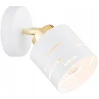 FKL DESIGN Home Deco Wandlampe Wandleuchte 1-flammig E27 Metall Lampenshirm Lampe aus Serie (Weiß, N910-K1)