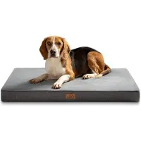 OEM Hundekissen, großes weiches Hundebett, waschbar mit Schaum, kuscheliges Hundehaus in der Größe 90 x 55 x 8 cm, grau