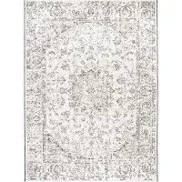 FRAAI In | & Outdoor Teppich Vintage | Victoria Oriental Grau | 80x150cm | Grau | Rechteckig