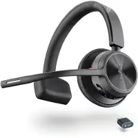Poly VOYAGER 4310-M Microsoft Teams-es Headset mit Ladestation, Kabellos, Büro/Callcenter, Kopfhörer, Schwarz