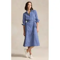 Ralph Lauren für Damen. 211891430001 Blaues Hemdkleid (48), Lässig, Baumwolle, Langarm