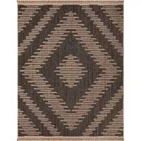 TT Home In-& Outdoor Teppich Wohnzimmer Wetterfest Terrasse Balkon Schlafzimmer Boho Stil Blattmotiv 3D Optik Fransen Größe 120x160 cm