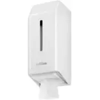Wepa Satino Einzelblatt Toilettenpapierspender, weiß, BT1-kompatibel 333150 , Maße ( B x H x T): 14,9 x 35,7 x 16,25 cm