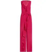 Vera Mont Jumpsuit "Jumpsuit mit Volant", Damen, Gr. 48, EURO, rot (schwarz raspberry), Obermaterial: 95% Polyester PES. 5% Elasthan EL., Overalls Jumpsuit