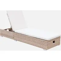 Sweeek - Sonnenliege mit Kunststoffgeflecht, Polyester, 5-fach verstellbar - Beige
