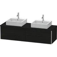 Duravit XSquare Konsolenwaschtischunterbau wandhängend, für zwei Becken, 4 Schubkästen, 1600x400x548mm, XS4917B1616, Farbe: Eiche Schwarz Dekor