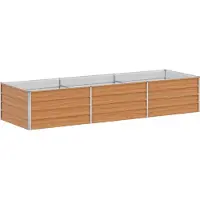 Syfax Hochbeet Hellbraun 240 x 80 x 45 cm Verzinkter Stahl