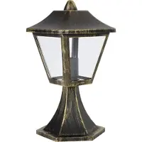 Osram ENDURA Classic Außenleuchte mit Aluminiumgehäuse, Schwarz-Gold, E27-Fassung, IP44, 33 cm Höhe, ohne Leuchtmittel, ideal für Außenbereiche