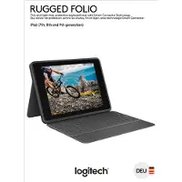 Logitech Rugged Folio, QWERTZ, Deutsch, 1,8 cm, 1,2 mm, Apple, iPad (7. Generation) iPad (8. Generation) iPad (9. Generation) iPad (10. Generation) iPad (A16)