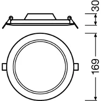 Ledvance DL SLIM DN 155 12 W 4000 K WT, 1 Glühbirne(n), 4000 K, 1020 lm, IP20, Weiß