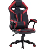 Topeshop FOTEL DRIFT CZERWONY, Gepolsterter Sitz, Gepolsterte Rückenlehne, Schwarz, Rot, Schwarz, Rot, Kunstleder, Kunstleder