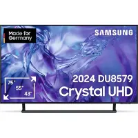 Samsung 50" Crystal UHD 4K DU8579 Tizen OS Smart TV (2024), 127 cm (50"), 3840 x 2160 Pixel, Kristall, Smart-TV, WLAN, Titan