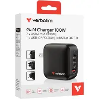 Verbatim Mini GaN Charger 100W, Drinnen, AC, Schwarz