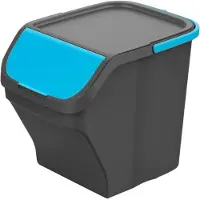 Mondex Stack n sort grey bucket with blue lid 30 x 40 x 34 cm 25 l