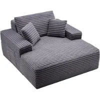 Vevor Chaiselongue Relaxliege 124 cm, gepolstertes Schlafsofa mit Dekokissen & Armlehnen, Schlafcouch mit tiefer Sitzfläche für Wohnzimmer Schlafzimmer, Loungesessel aus hochelastischem Schwamm