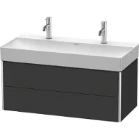 Duravit XSquare Waschtischunterbau wandhängend, 2 Schubkästen, 984x397x460mm, XS416308080, Farbe: Graphit Supermatt Dekor