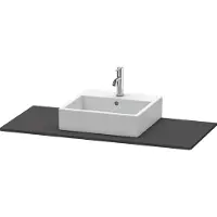 Duravit XSquare Konsole, 1 Ausschnitt, 1200x16x550mm, XS060F08080, Farbe: Graphit Supermatt Dekor