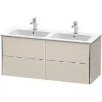Duravit XSquare Waschtischunterbau wandhängend, 4 Schubkästen, 1280x560x478mm, XS417508383, Farbe: Taupe Supermatt Dekor