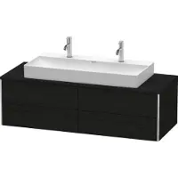 Duravit XSquare Konsolenwaschtischunterbau wandhängend, 4 Schubkästen, 1400x400x548mm, XS4915M1616, Farbe: Eiche Schwarz Dekor