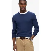 Superdry für Herren. M6110564A Essential Marineblauer Pullover mit Rundhalsausschnitt (XL), Lässig, Nylon