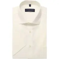 Casa Moda Kurzarmhemd , Herren, Gr. 50, N-Gr, weiß (weißbeige), Web, Obermaterial: 100% Baumwolle, regular fit hüftbedeckend, Rundhals, Hemden Kurzarmhemd, Businesshemd / Knopfleiste / Baumwolle