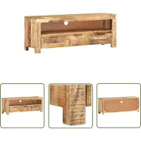 The Living Store TV-Schrank 110x30x40 cm Raues Mangoholz