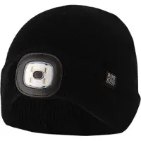 Heat Keeper Strickmütze "", Jungen, Gr. 1, schwarz, Strick, Kunstfaser, unifarben, Basic, Mützen Strickmütze, mit wiederaufladbarer, abnehmbaren LED-Leuchte für dunkle Jahreszeiten