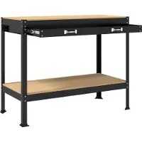 vidaXL Werkbank Schwarz 90 x 49 x 141 cm Sperrholz und Metall