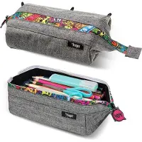 OEM Grossfass Pencilcase grau für Schule und Büro Jungen Pencilcase