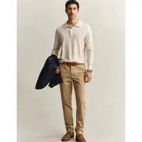 Gant für Herren. 1501000 Beige Chino-Hose im Slim Fit (33/34), Braun, Lässig, Baumwolle, Klassisch