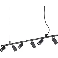 Ideal Lux Hängelampe Dynamite Round schwarz, 6-flg.