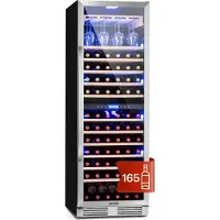 Klarstein Einbau-Weinkühlschrank, 2 Zonen Getränkekühlschrank Klein, Kleiner Weinschrank 433L, Wein-Kühlschrank Klein mit Glastür, Indoor/Outdoor Flaschenkühlschrank, Wine Fridge 165 Flaschen