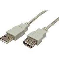 Secomp STANDARD USB 2.0 Verlängerungskabel, Typ A-A, ST/BU, beige, 0,8 m