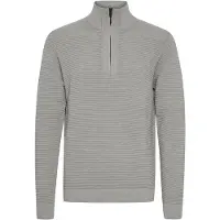 !Solid Troyer SOLID "Troyer SDValencia", Herren, Gr. M, grau (light grau melange), Obermaterial: 100% Baumwolle CO., Pullover Troyer