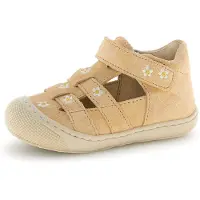 Naturino Lauflernschuh , Mädchen, Gr. 26, Leder, sand, Veloursleder, Schuhe Lauflernschuh, Babyschuh mit Klett, Größenschablone zum Download