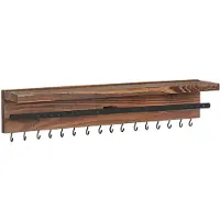 OEM SONGMICS Schmuckwandregal Holz dunkelbraun Vintage mit Armbandstange und Ohrsteckerlöchern