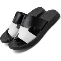 INF Herren Kunstleder Open Toe Sandalen - Atmungsaktive & Bequeme Slipper, 1 Paar Weiß 47
