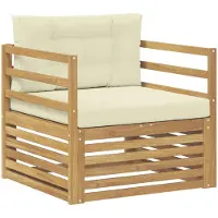 vidaXL Outdoor-Sofa Weiß und Creme